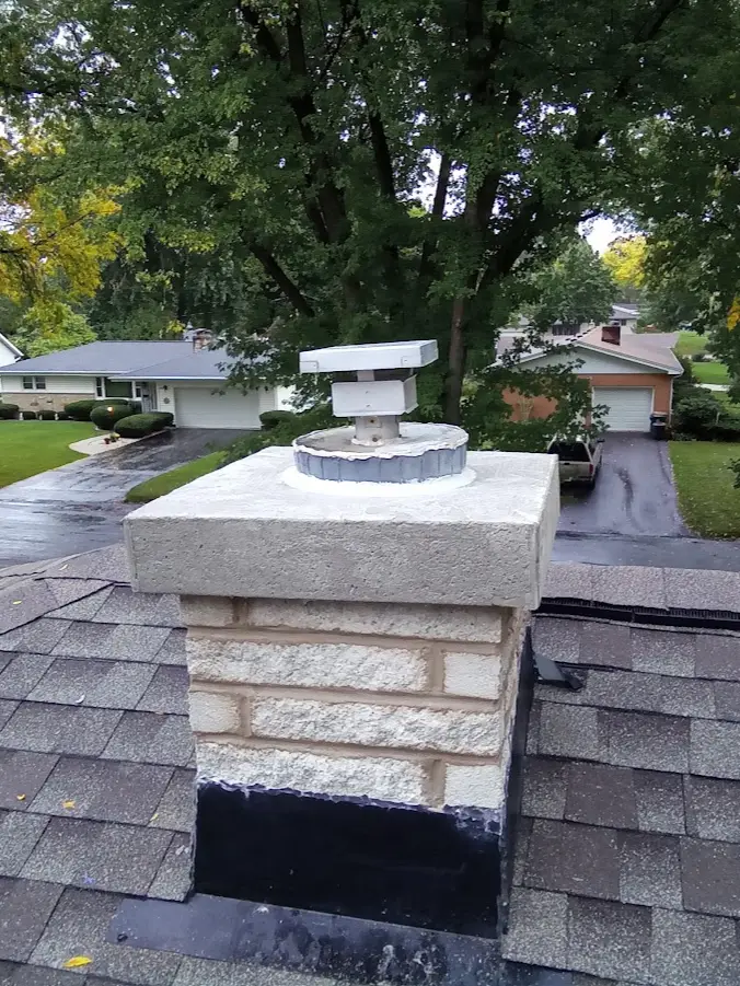 brick chimney on home