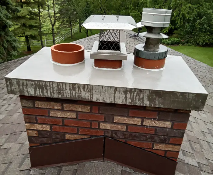 Chimney with crown repair by Hansen & Son's