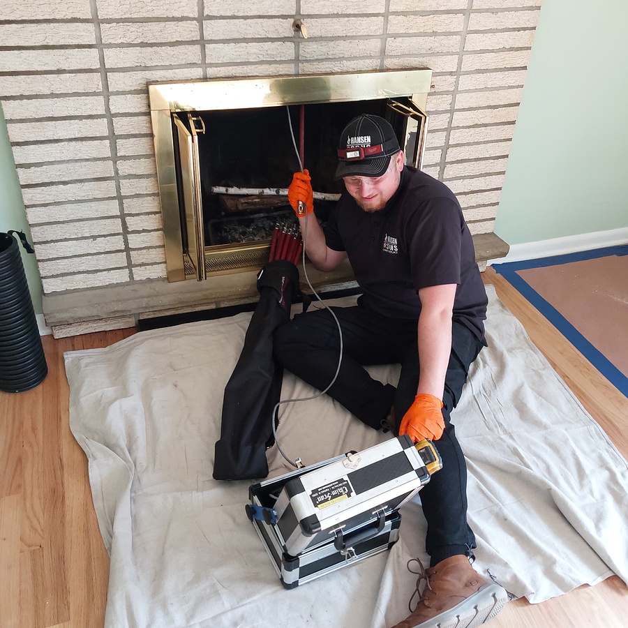 brick chimney on home