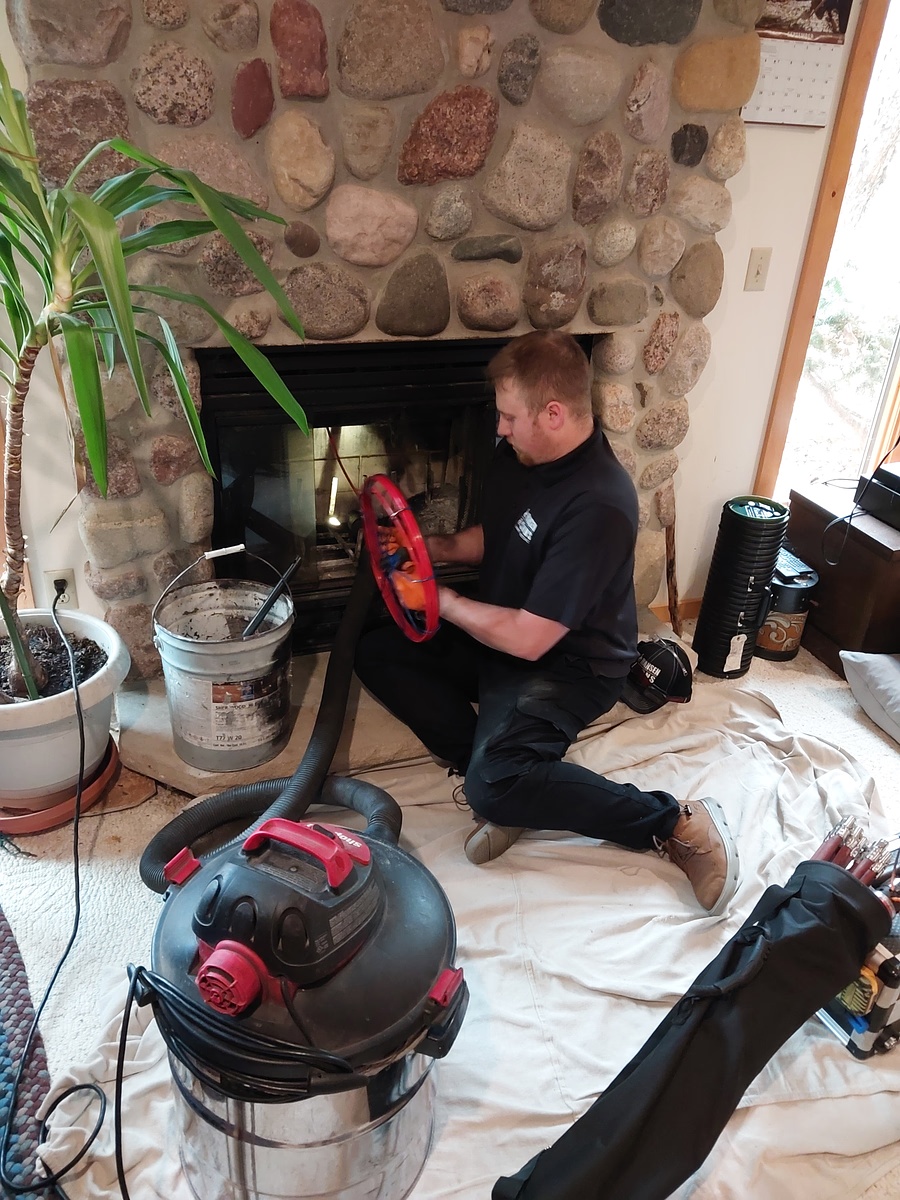 brick chimney on side of home