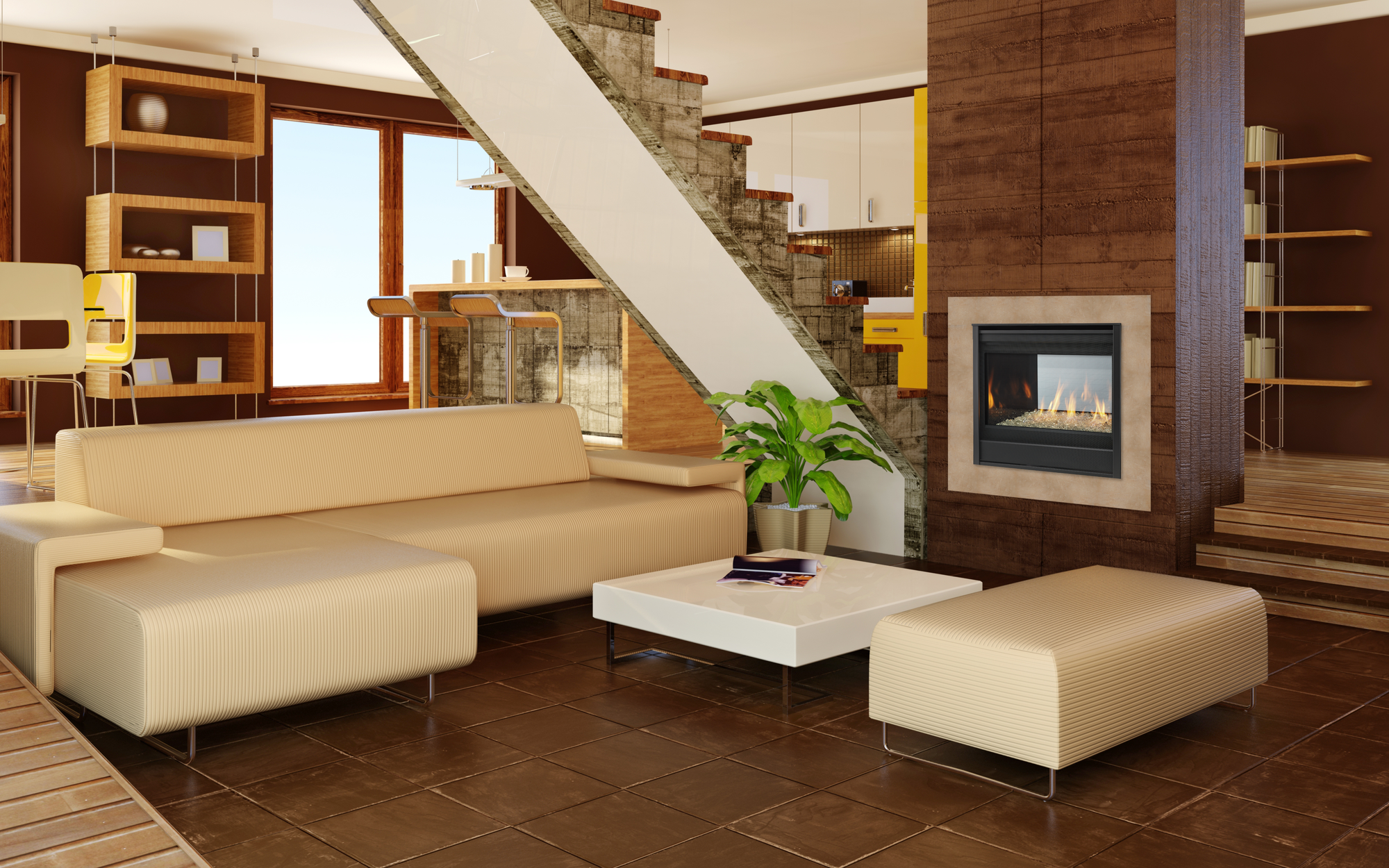 Majestic See-Through Gas Fireplace