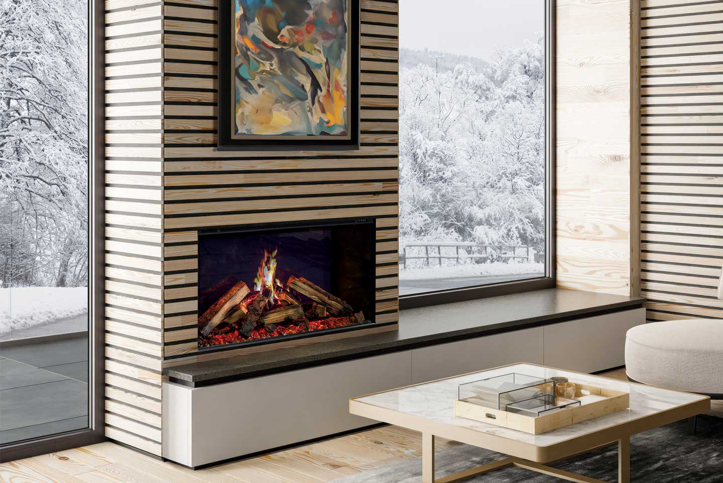 Uptown Electric Fireplaces UE35 LCD Electric Fireplace