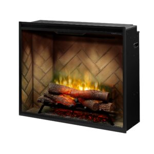 Dimplex Revillusion 36in Portrait Built-In Firebox with Front Glass and Plug Kit
